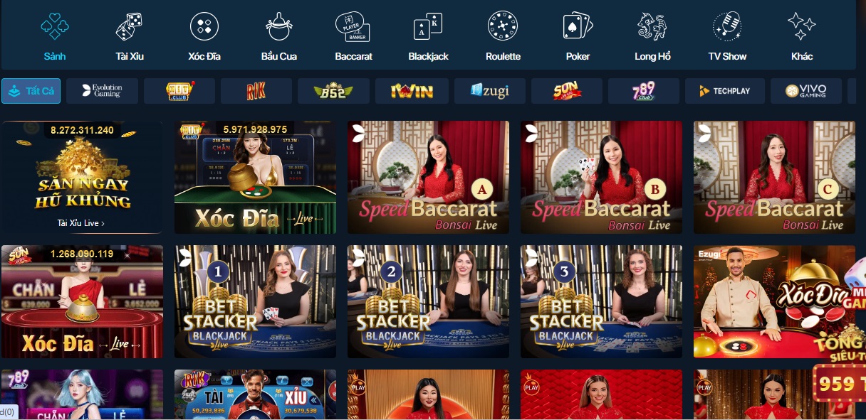 Casino online đa dạng thể loại game